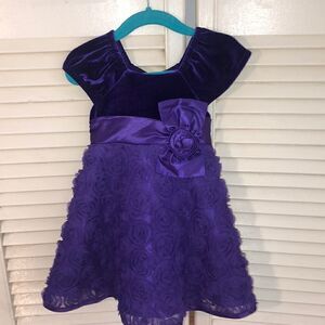 Floral Chiffon & Velvet Dress with crinoline back tie & buttons by Jona Michelle